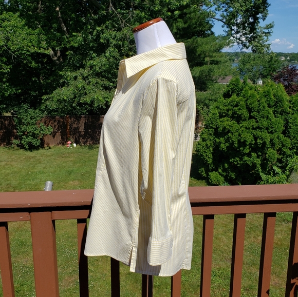 Lord & Taylor Tops - xx LORD AND TAYLOR Yellow Striped Top Sz XL EUC